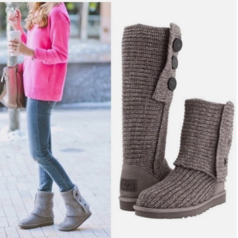 NWOT! UGG Australia Cardy Boots Knit tall Fold Over. - Picture 2 of 13